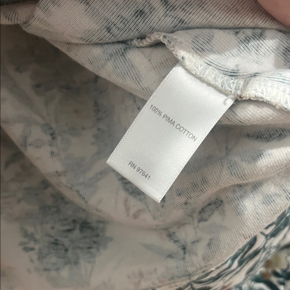 J. Jill Multicolor Fall Floral Long Sleeve Blouse Perfect Pima Cotton Medium - Picture 6 of 11